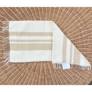 NEW Serena & Lily Avery Alpaca Pillow Cover (14”x30”)-Ivory Beige/Wheat Brown